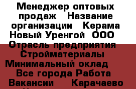 Менеджер оптовых продаж › Название организации ­ Керама-Новый Уренгой, ООО › Отрасль предприятия ­ Стройматериалы › Минимальный оклад ­ 1 - Все города Работа » Вакансии   . Карачаево-Черкесская респ.